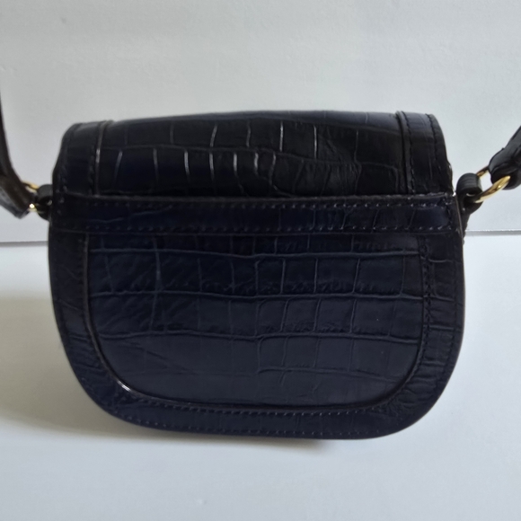 Lauren Ralph Lauren Croc-Embossed Leather Crossbody Bag Blue - Picture 4 of 13